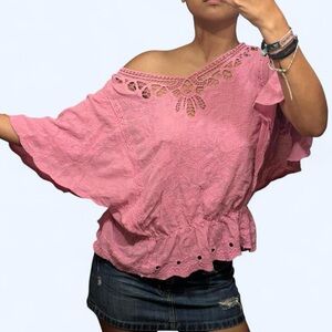 Fairy Pink Floral Ruffle Top by Democracy!